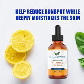 Total Activation Vitamin C Serum silky feel closeup suggests a dewy, natural glow.