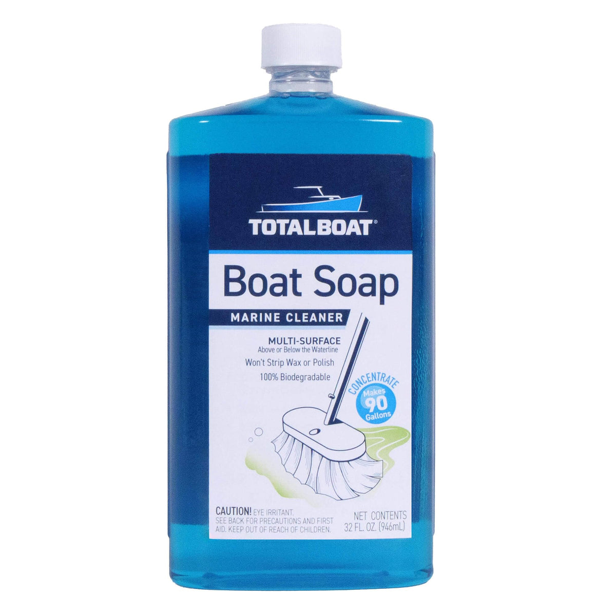 TotalBoat biodegradable boat soap bottle pour for easy hull cleaning and eco-friendly washing.
