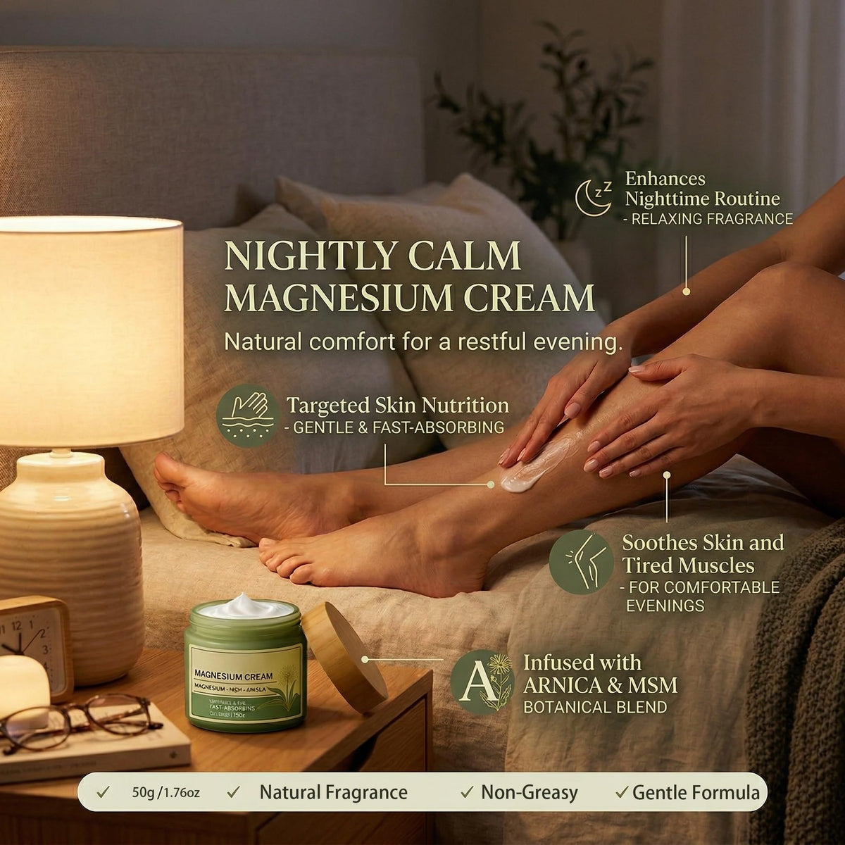 TotalRelief fast-absorbing cream being massaged into shoulder area