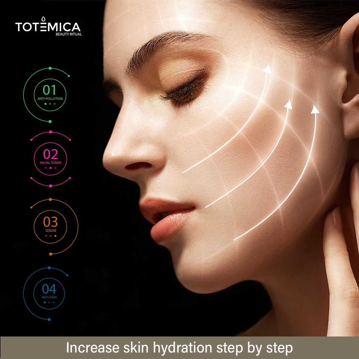 Totemica ingredients green tea aloe close-up emphasizing natural soothing hydration