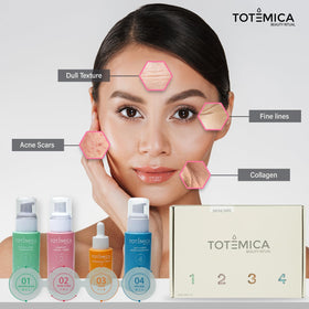 Totemica serum dropper close-up highlighting hydrating, plumping glow without heaviness
