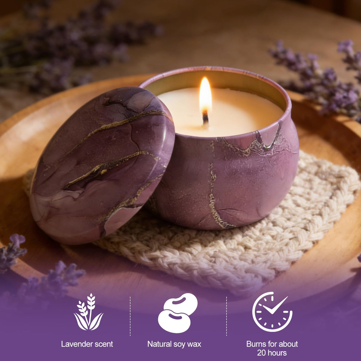 Totiro gift basket scented candles: warm ambiance for calming evenings.