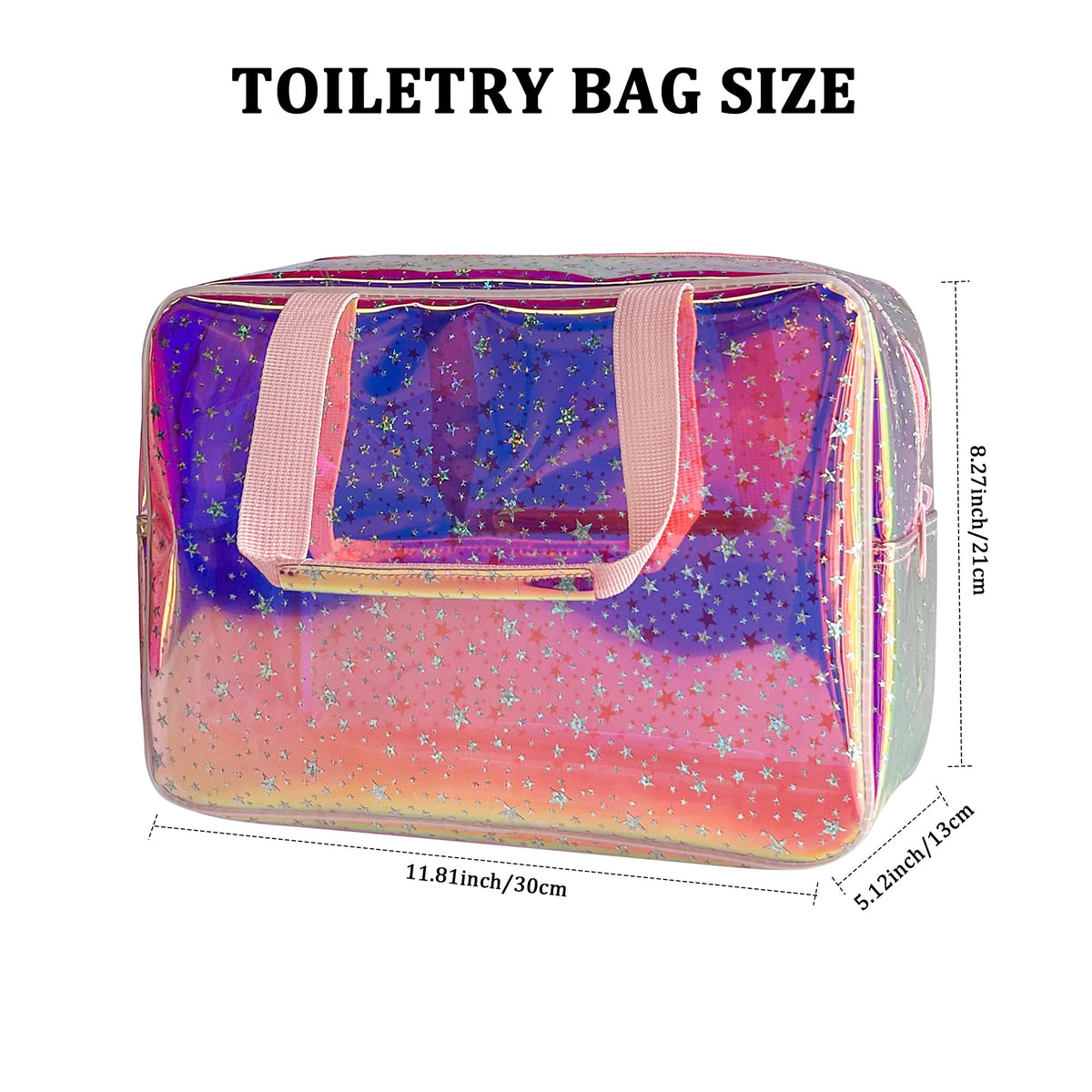 TotePrint travel pouch with handle keeps toiletries organized during trips.