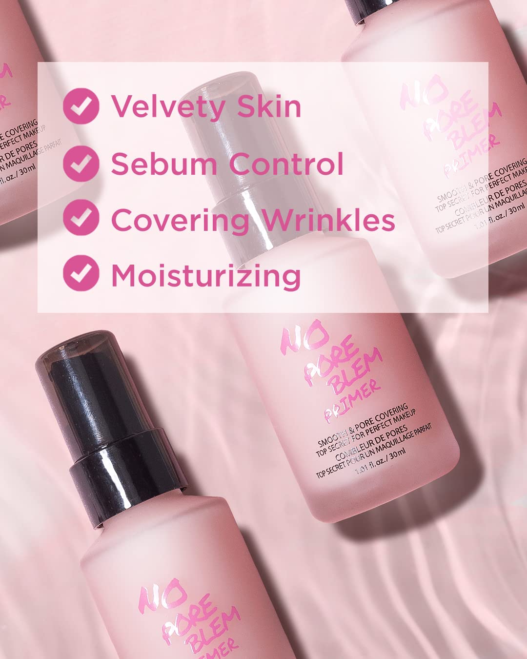 Touch In Sol pore-minimizing primer close-up showing smooth texture