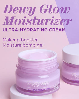 Touch in Sol Pretty Filter Waterful Glow Cream gel texture close-up highlighting quick absorption.
