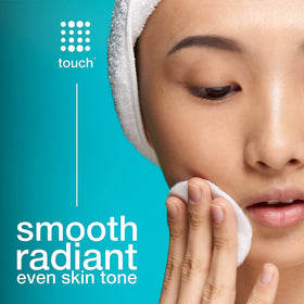 TOUCH skin-care routine toner application on face illustrates prep for serums.
