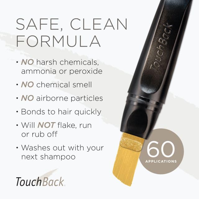 Real hair color from TouchBack Pro bonds to hair for a natural-looking root blend.