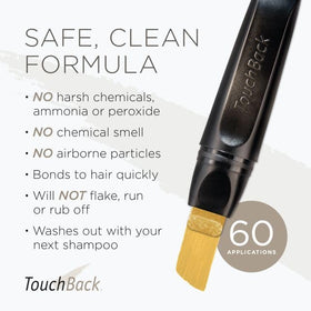 Real hair color from TouchBack Pro bonds to hair for a natural-looking root blend.