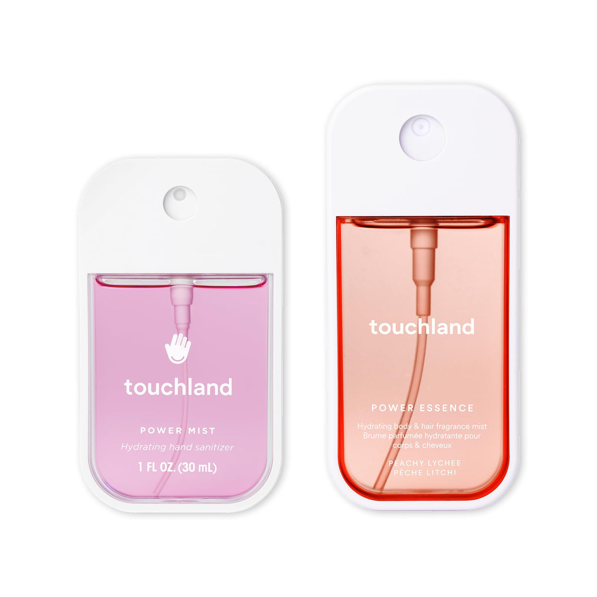 Touchland Fruity Crush Berry Bliss hand sanitizer bottle for quick sanitizing on the go.