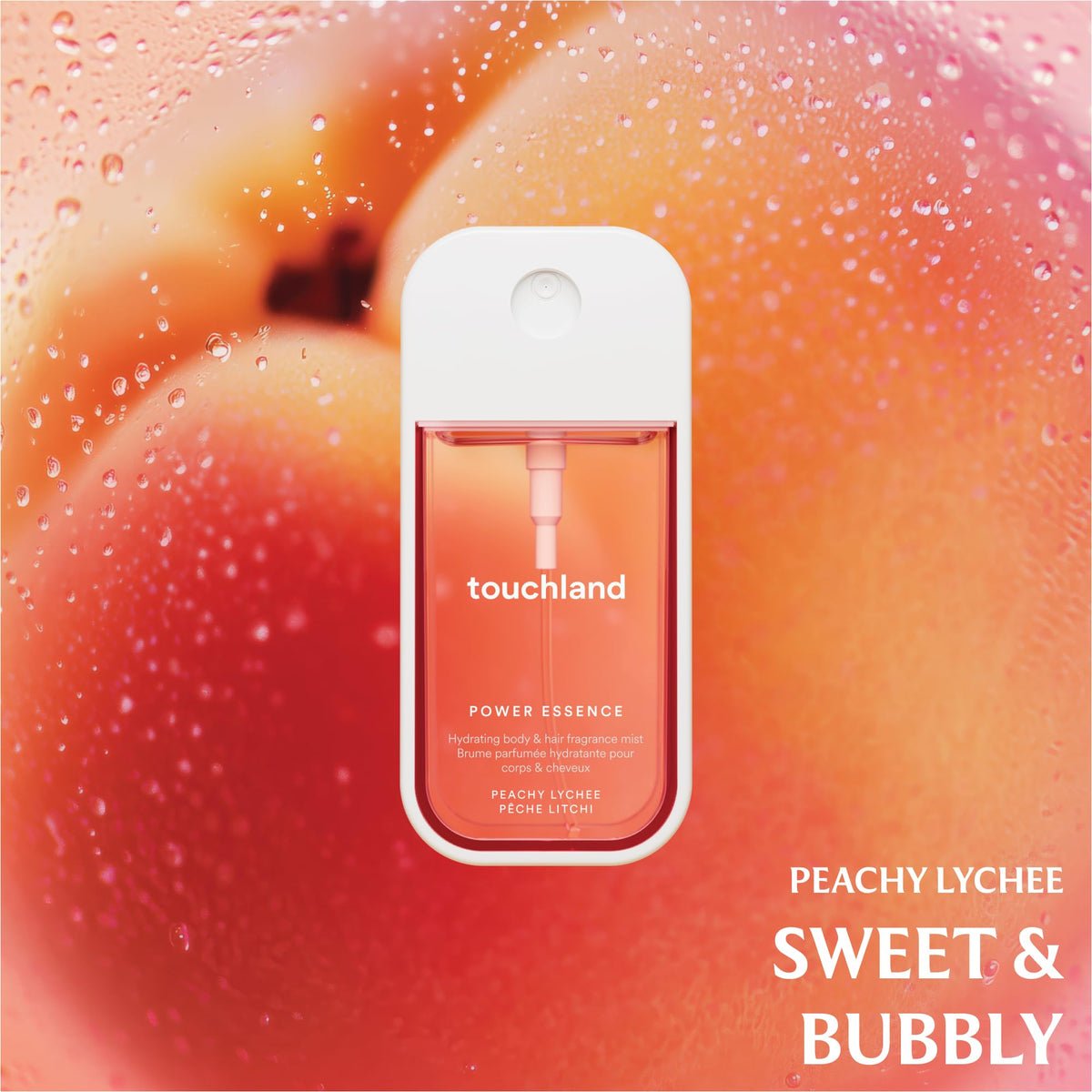 Touchland Fruity Crush fragrance mist bottle offers a bright fruity aroma.