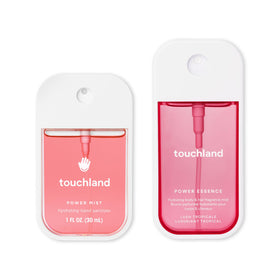 Touchland Juicy Escape bottle front showing on-the-go hydration and fresh scent.