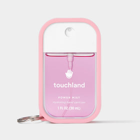 Pink Touchland case close-up shows cheerful color and easy access.