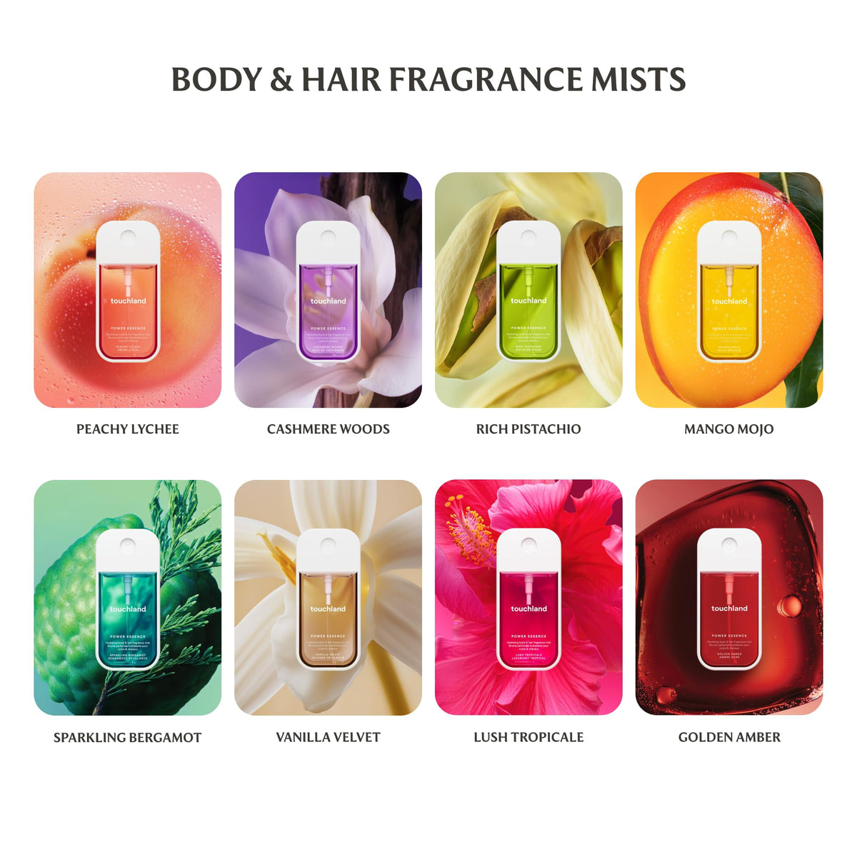 Skin-care infused perfume mist for daily routine hydration and glow.