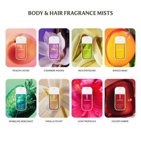 Skin-care infused perfume mist for daily routine hydration and glow.