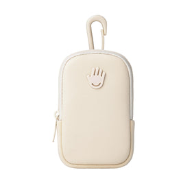 Touchland Touchette Ivory pouch with snap hook for easy on-the-go sanitizing.