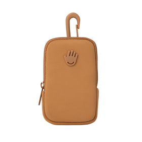 Touchland Touchette caramel pouch with zipper closure for secure on-the-go storage.