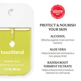 Touchland Vanilla Indulgence dermatologist-tested label signals gentle care