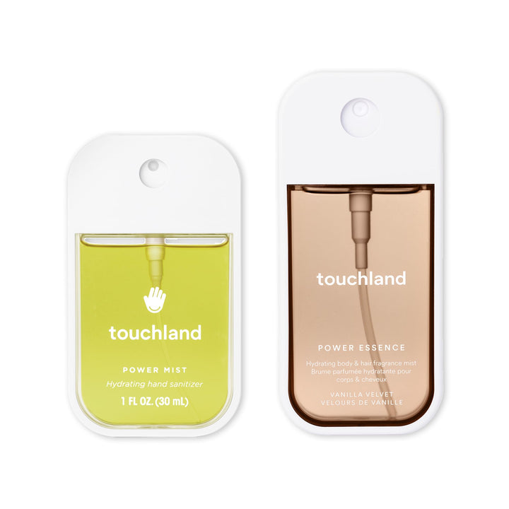 Touchland Vanilla Indulgence hand sanitizer bottle with Vanilla Blossom for quick on-the-go freshness