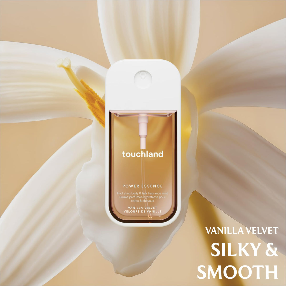 Touchland Vanilla Indulgence vegan cruelty-free icon on packaging