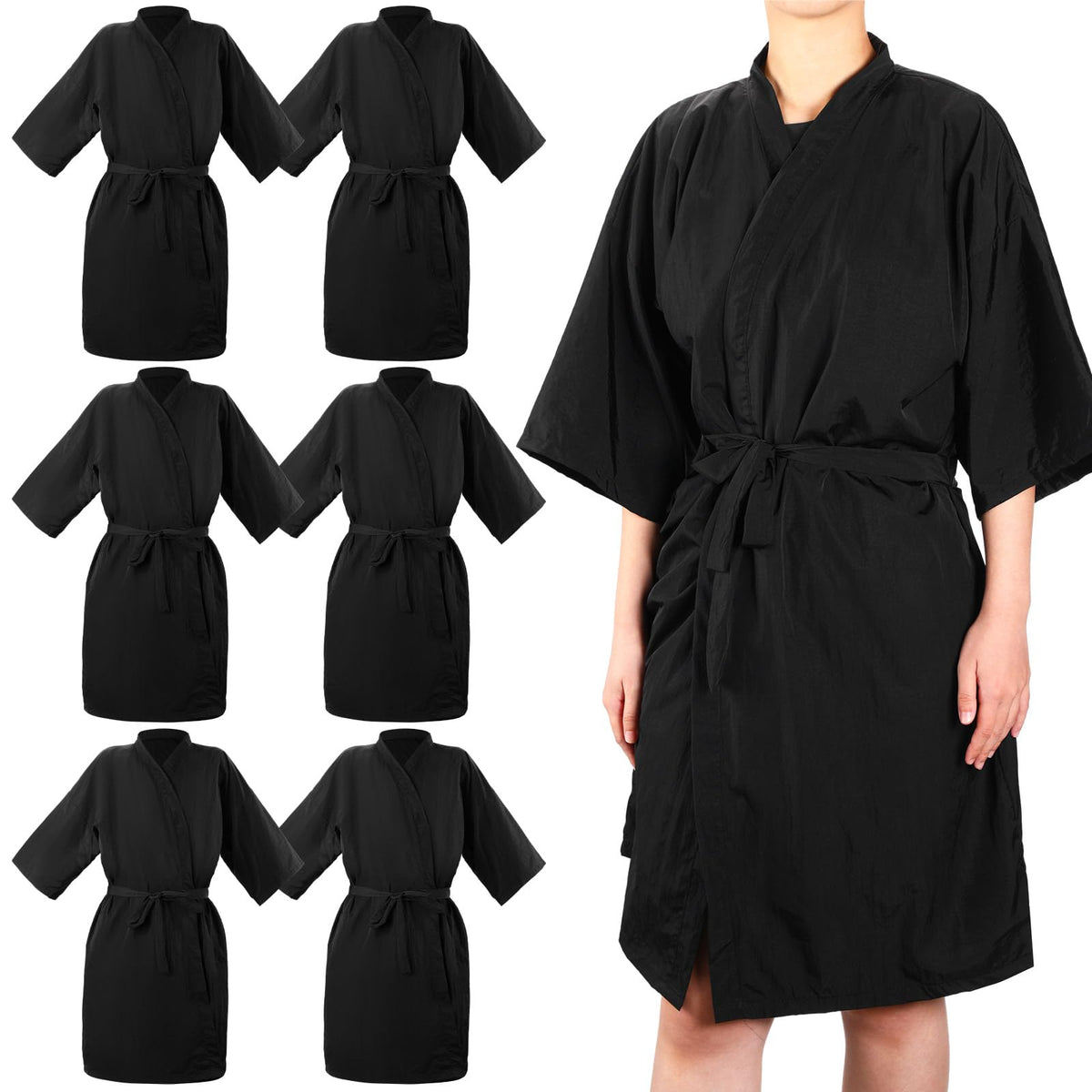 Toulite 6-piece salon robes smock pack for busy salons, offering a professional, ready-to-use look.