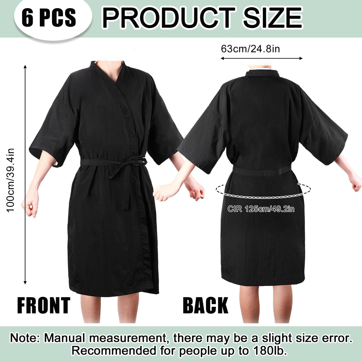 Toulite client gown showing 40-inch length for versatile client coverage.