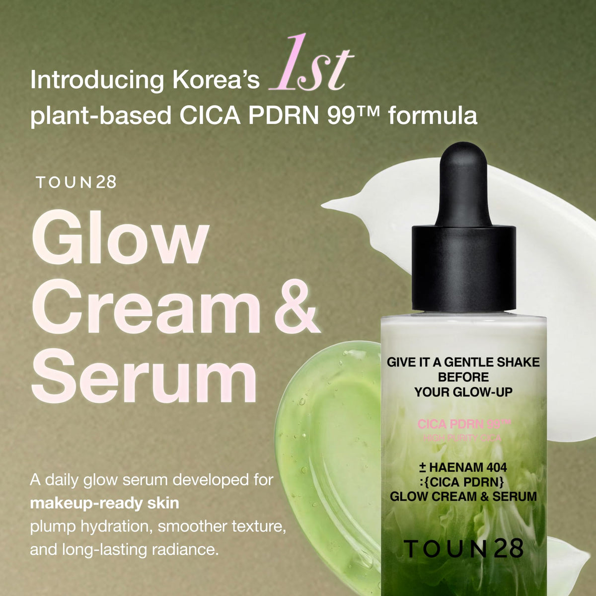 TOUN28 Haenam404 makeup prep serum in use, smoothing skin before makeup.