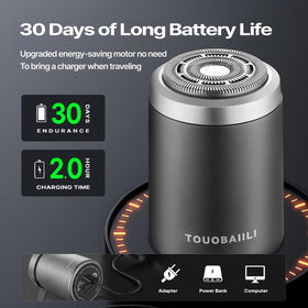 Touobaiili electric foil shaver close-up on foil for precise, skin-friendly shaving.