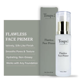 Toups & Co Flawless Face Primer bottle front showing sleek packaging for a premium base.