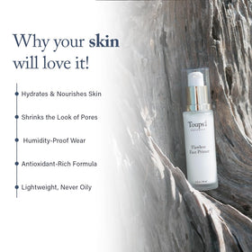 Toups & Co Flawless Face Primer pump dispenser enables effortless, quick makeup prep.