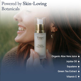 Toups & Co Flawless Face Primer silk-like finish smooths texture for flawless complexion.