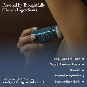 Toups & Co natural ingredients graphic with grass-fed tallow and magnesium