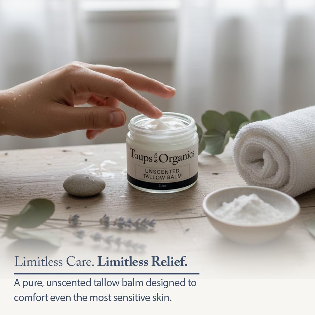 Toups and Co grass-fed tallow ingredient supports a simple skincare routine.