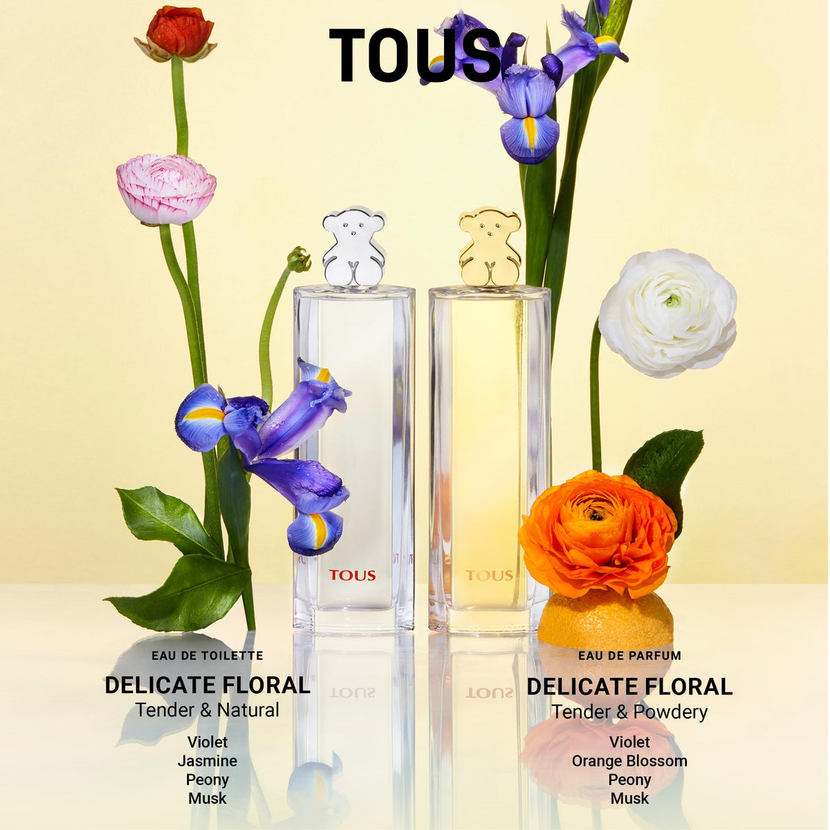 TOUS application shot shows easy daily wear and on-the-go touch-ups.