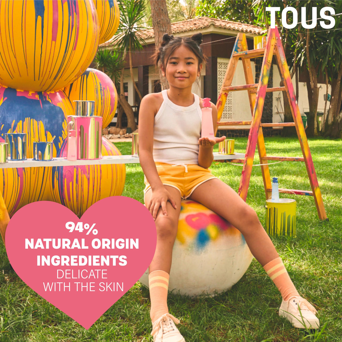 TOUS Kids Girl notes Coconut Water closeup, refreshing tropical hint for daily use.