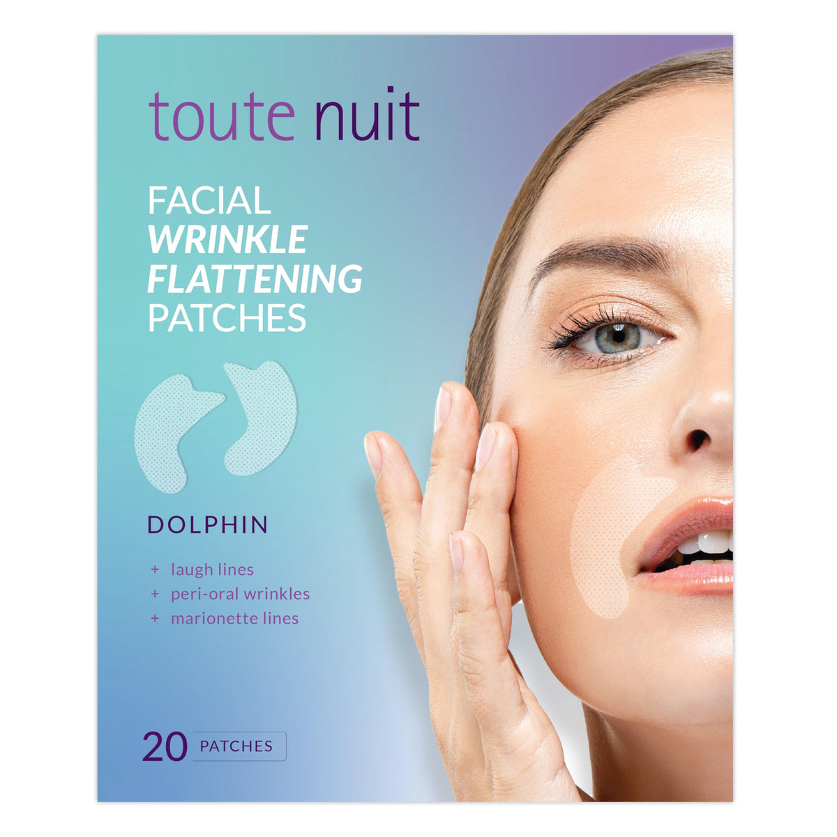 Toute Nuit Dolphin Patch on the mouth area smooths smile lines while you sleep.