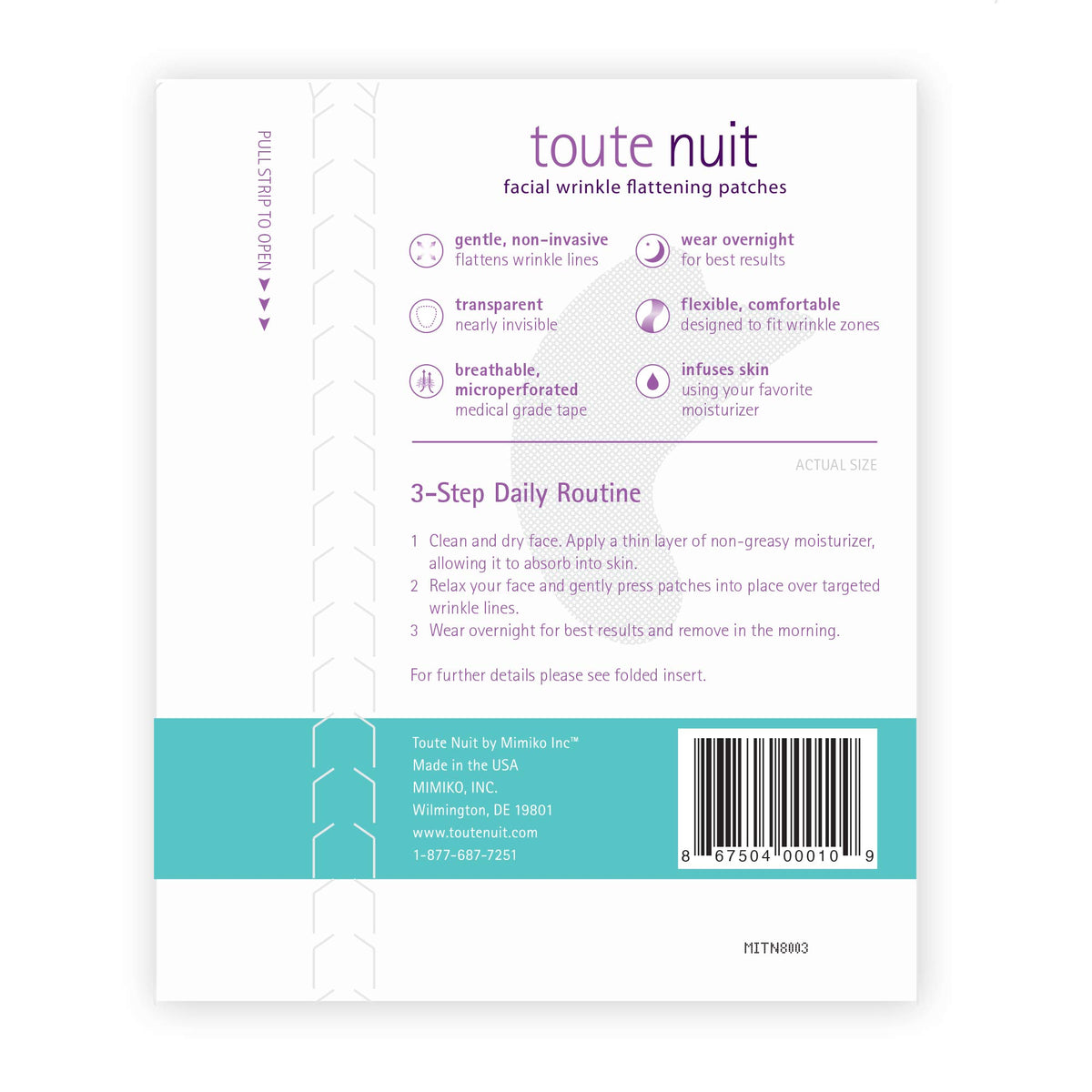 Toute Nuit Dolphin Patch appears transparent for discreet nighttime use.