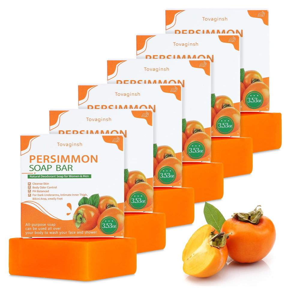 Tovaginsh Persimmon soap bar 6-pack box ready for shared use and long-lasting odor control