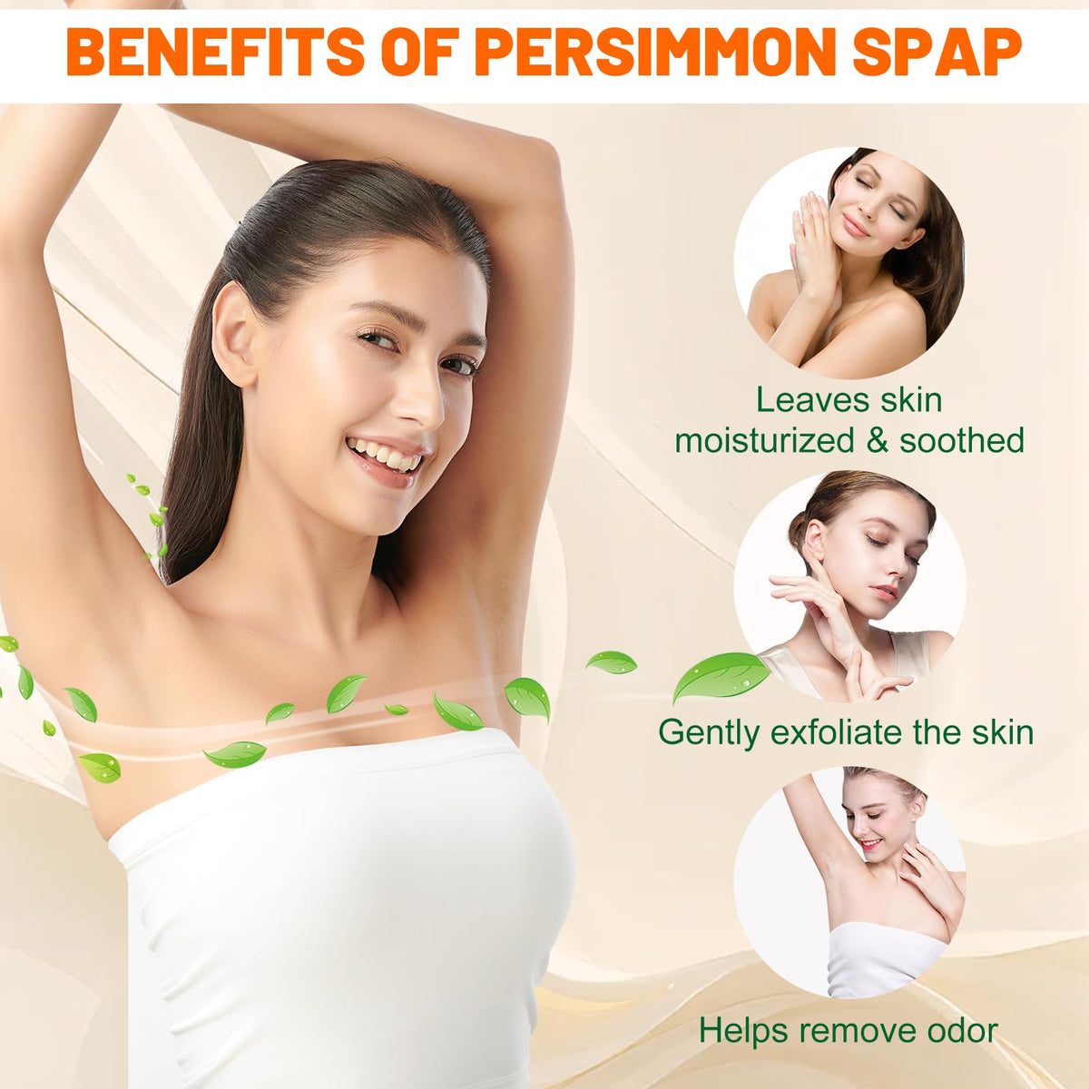 Tovaginsh Persimmon soap bar on bathroom sink ready for daily odor-control routine