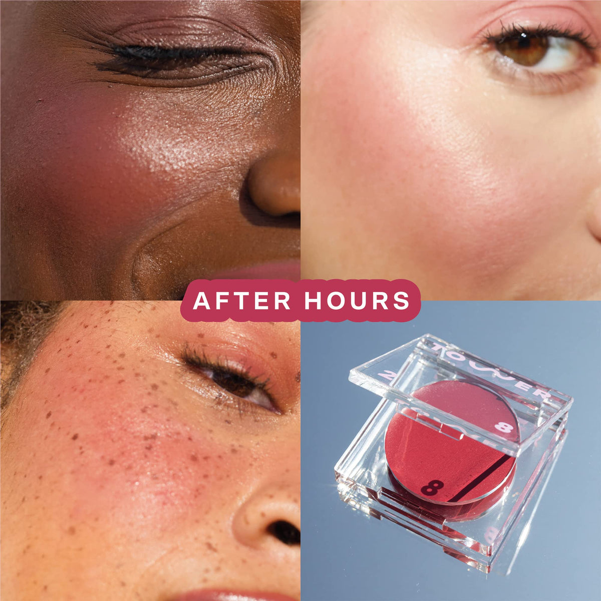Tower 28 BeachPlease cream blush applied on cheeks for natural color