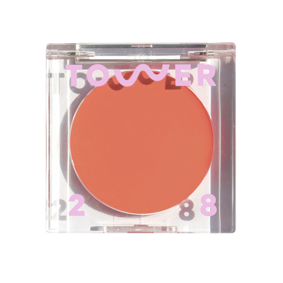 Tower 28 BeachPlease cream blush Rush Hour glow on cheeks for a sun-kissed look
