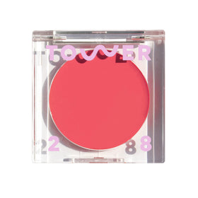 Tower 28 BeachPlease cream blush swatch for dewy coral-pink glow