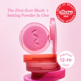 Tower 28 GetSet Matte Powder Blush Malibu Cooler applied with a fluffy brush