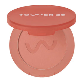 Tower 28 GetSet Matte Powder Blush in Long Beach Iced Tea swirl adds soft lasting color