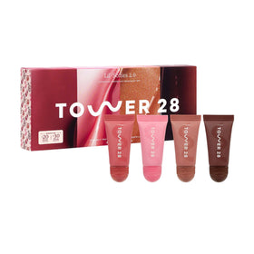 Tower 28 LipSoftie mini in Rose Glow provides a sheer conditioning tint for lips.