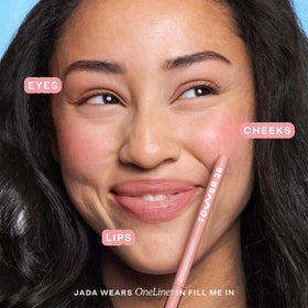 Tower 28 OneLiner creamy glide texture captured for smooth application.
