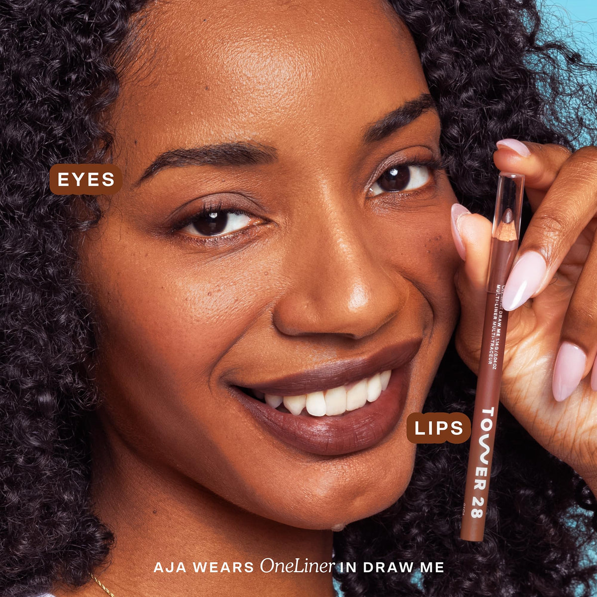 Tower 28 OneLiner eyeliner in chocolate brown for smooth, controlled lines