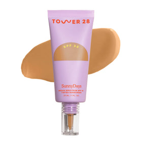 Tower 28 SunnyDays SPF 30 tinted moisturizer bottle for buildable coverage and mineral sun protection.