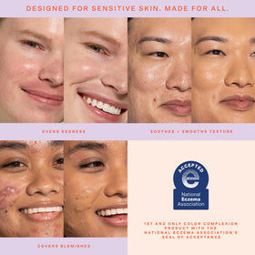 Tower 28 SunnyDays SPF 30 tinted moisturizer swatches demonstrate sheer to medium coverage.