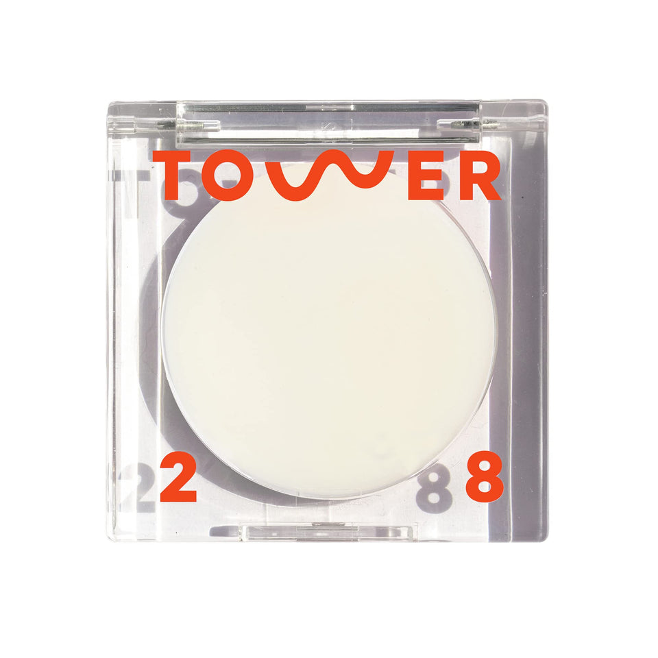 Tower 28 SuperDew Highlighter Balm glass skin application for a natural glow.