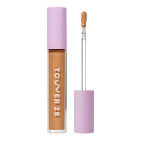 Tower 28 Swipe Serum Concealer close-up showing seamless coverage and smooth blending